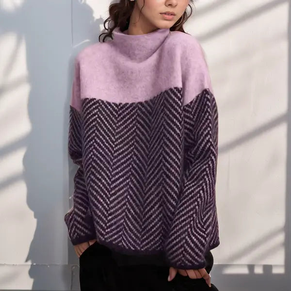 Elena bequemer rollkragenpullover – warmer strick für kalte tage