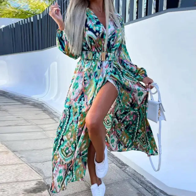 Fiona - Lebhaftes Wickelkleid mit buntem Muster