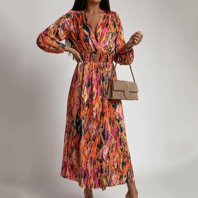 Fiona - Lebhaftes Wickelkleid mit buntem Muster