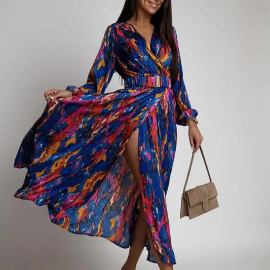 Fiona - Lebhaftes Wickelkleid mit buntem Muster