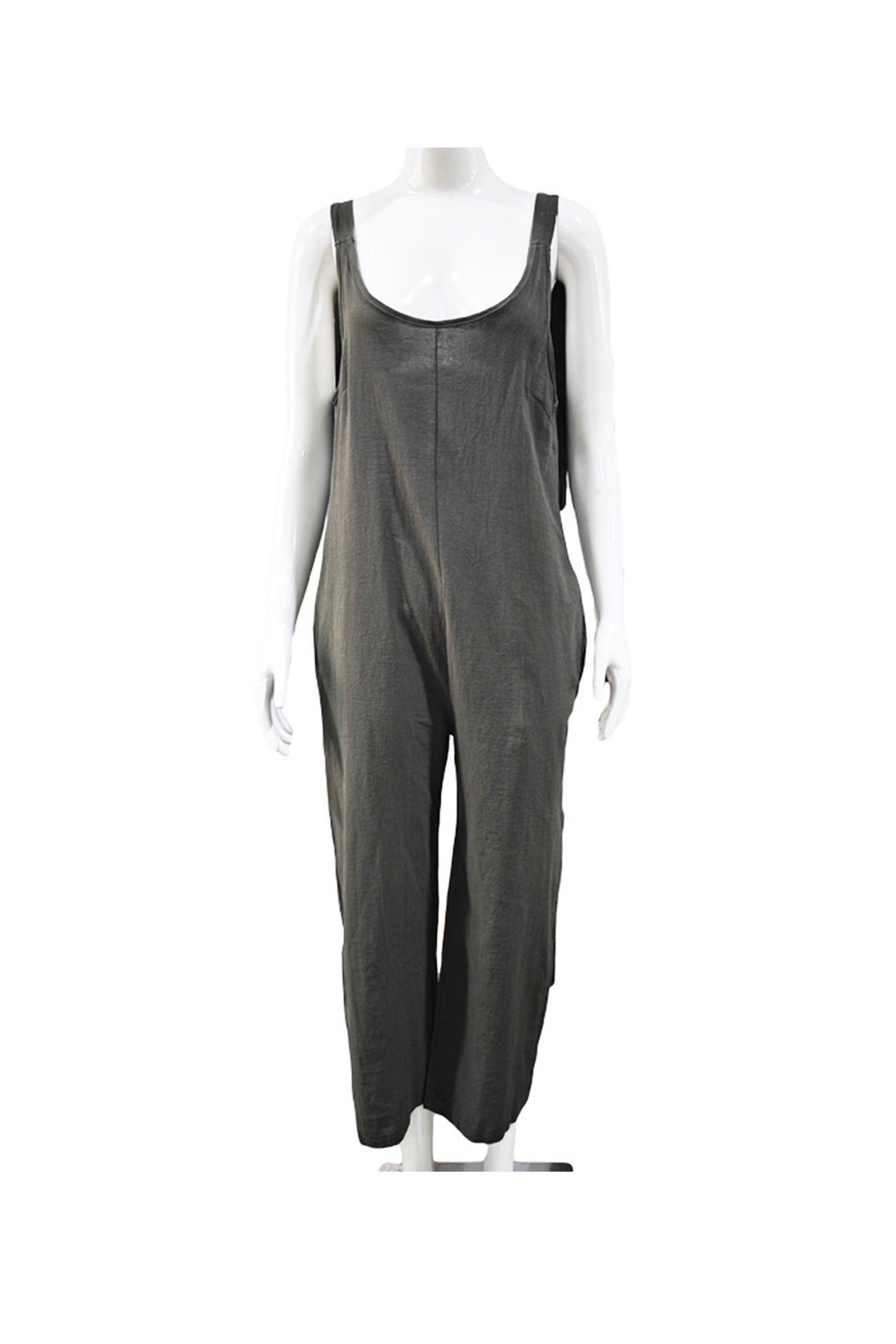 Rückenfreier Jumpsuit mit Taschen und Kordelträgern