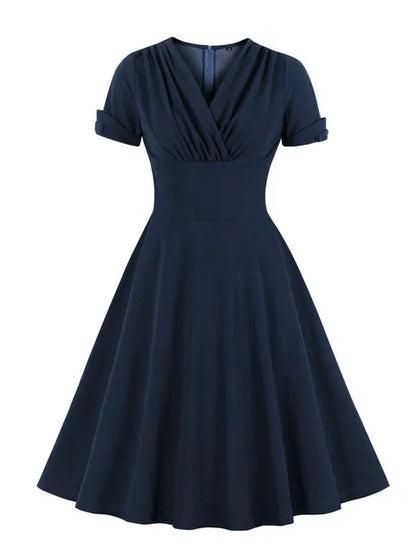 Eva - schwarzes v-ausschnitt wickelkleid