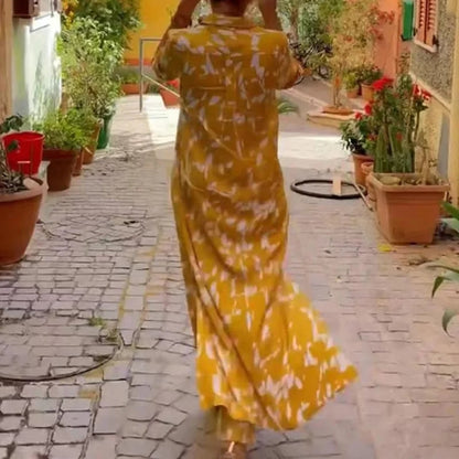 Gelbes Set mit Blattmuster - Hanna