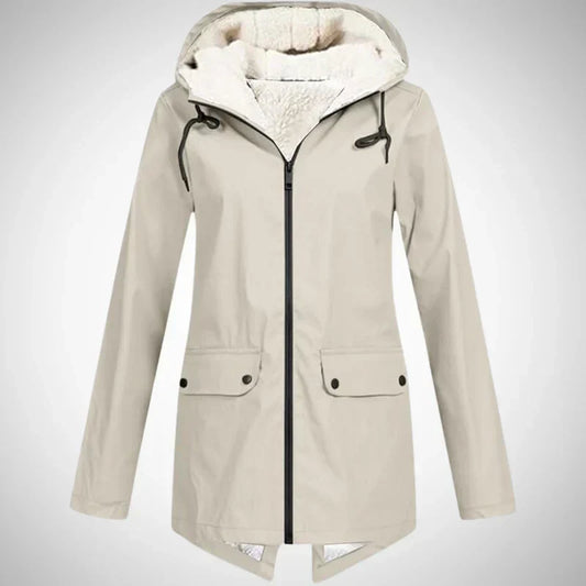 Lucy damen-regenmantel mit fleece-futter