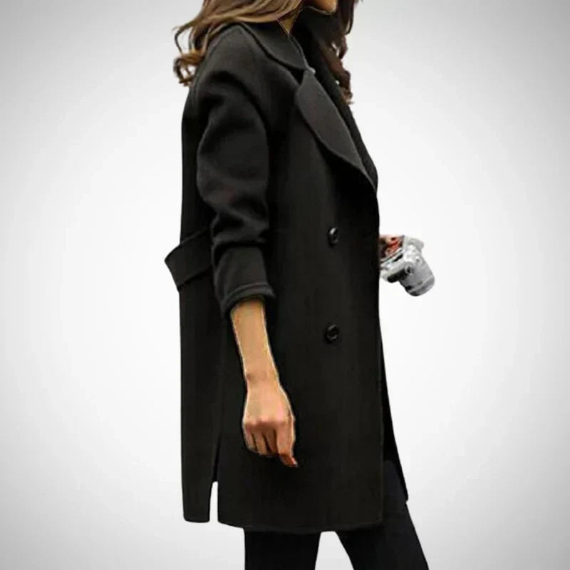 Eleganter zweireihiger mantel – damen