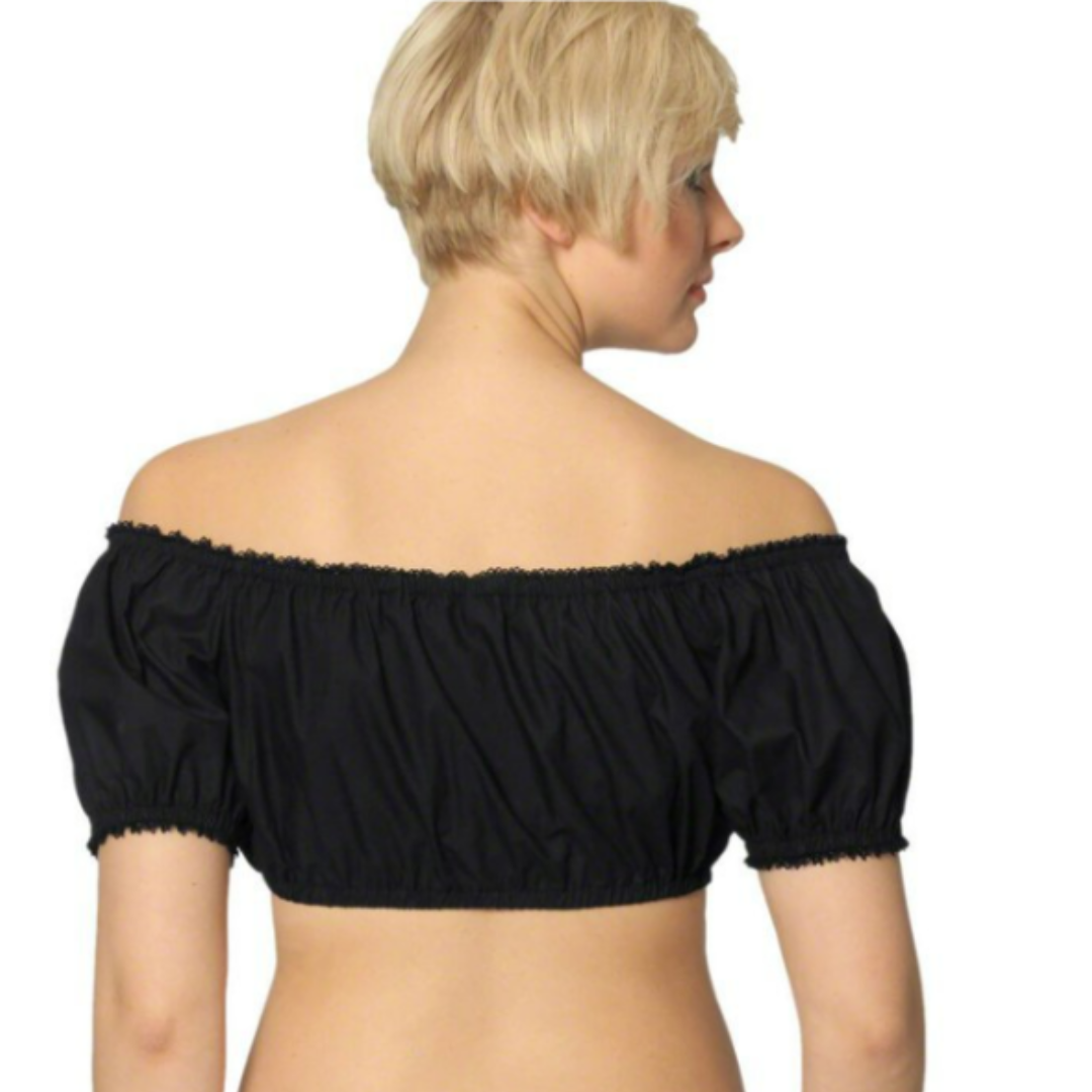 Tierra | schulterfreie dirndl bluse mit raffung und puffärmeln für frauen