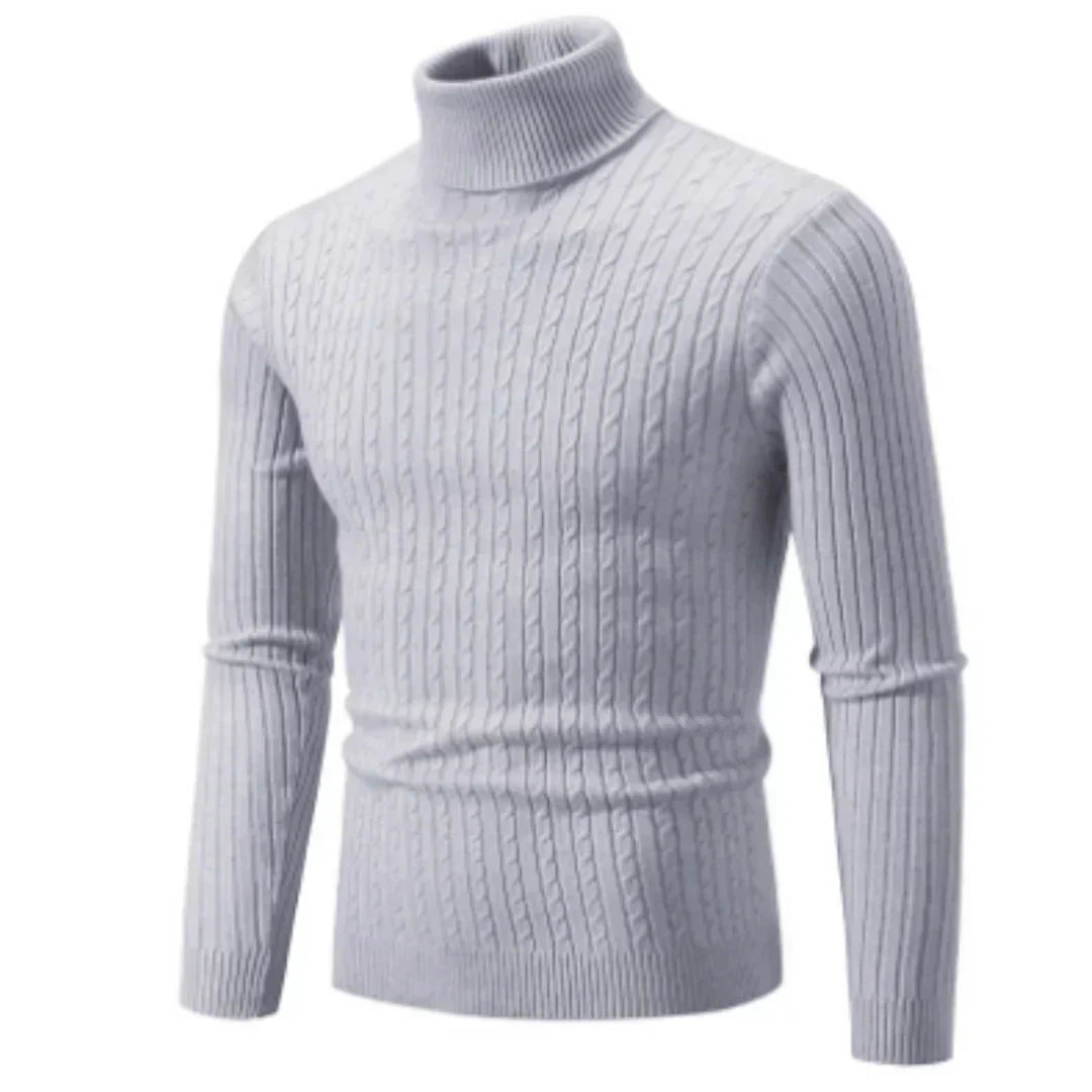 Stylischer rollkragen-strickpullover für herren – warmer winterstrick