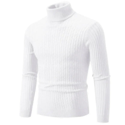 Stylischer rollkragen-strickpullover für herren – warmer winterstrick