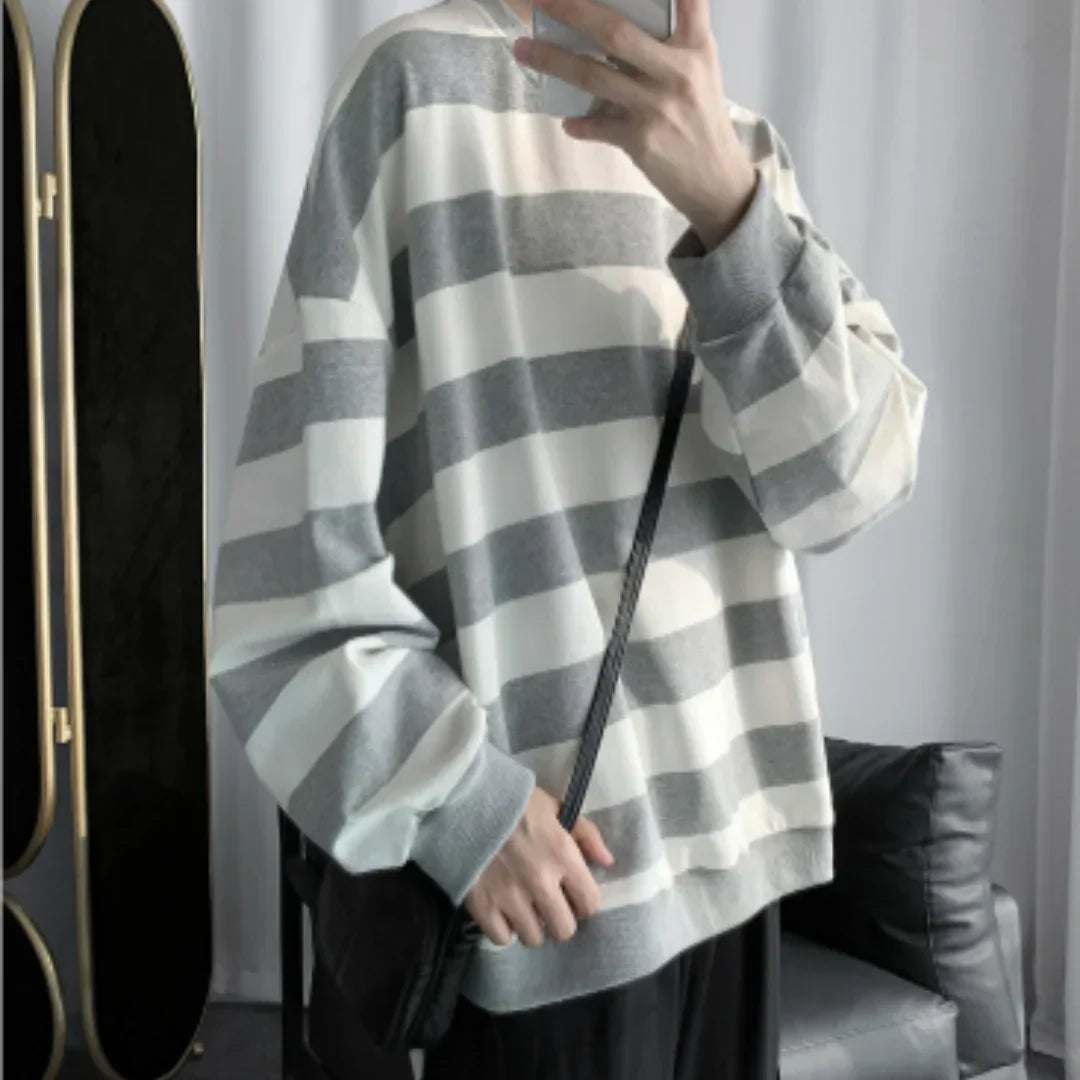 Oversized winterpullover mit rundhalsausschnitt – herren