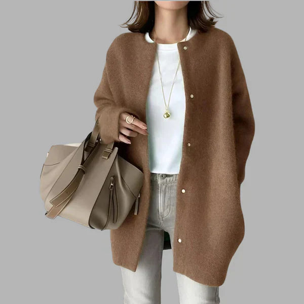 Oversize-strickjacke mit knöpfen für damen – damen