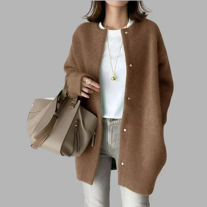 Oversize-strickjacke mit knöpfen für damen – damen