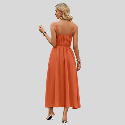 Bella - Terrakotta Midi-Wickelkleid