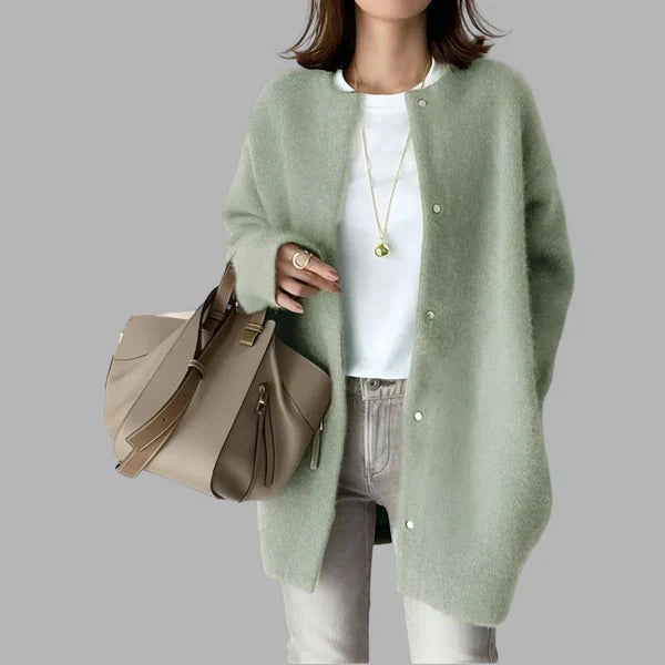 Oversize-strickjacke mit knöpfen für damen – damen