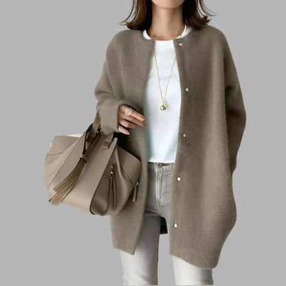 Oversize-strickjacke mit knöpfen für damen – damen