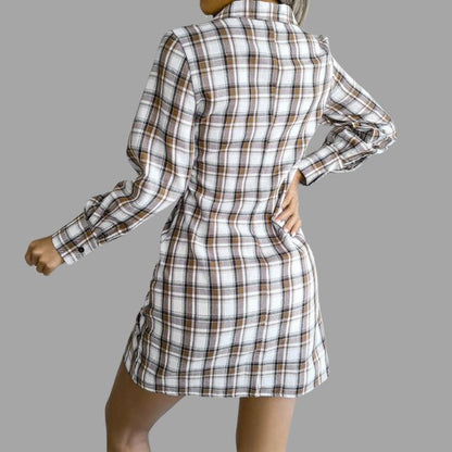 Emilia - Kariertes Hemdkleid mit Gürtel