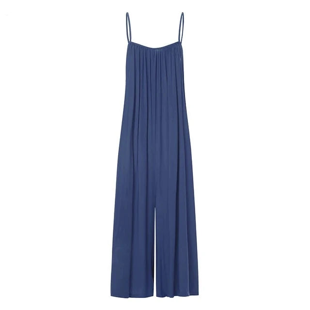 Schwarzer Beach-Jumpsuit mit weitem Schnitt - Maya
