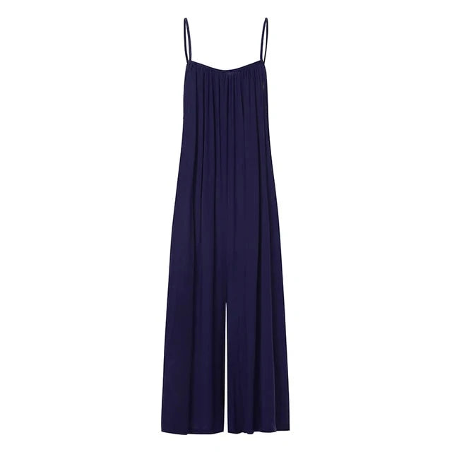 Schwarzer Beach-Jumpsuit mit weitem Schnitt - Maya