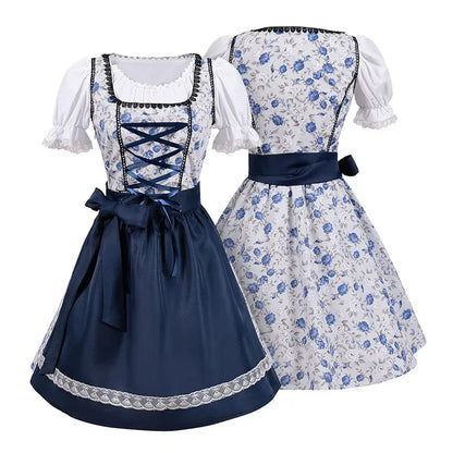 Gemini | dirndl kleid mit blumenprint und schnürmieder für frauen