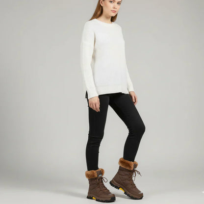 Wasserdichte winterstiefel für damen mit fellfutter – damen