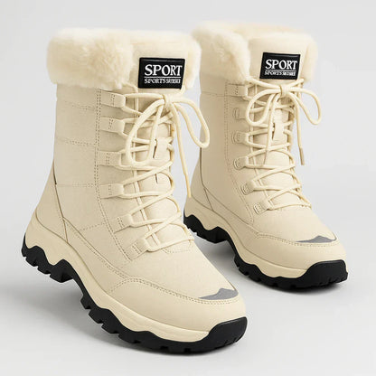 Wasserdichte winterstiefel für damen mit fellfutter – damen