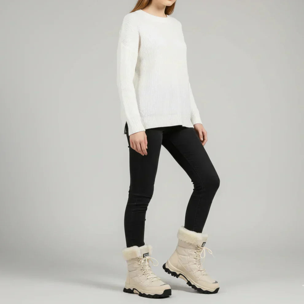 Wasserdichte winterstiefel für damen mit fellfutter – damen