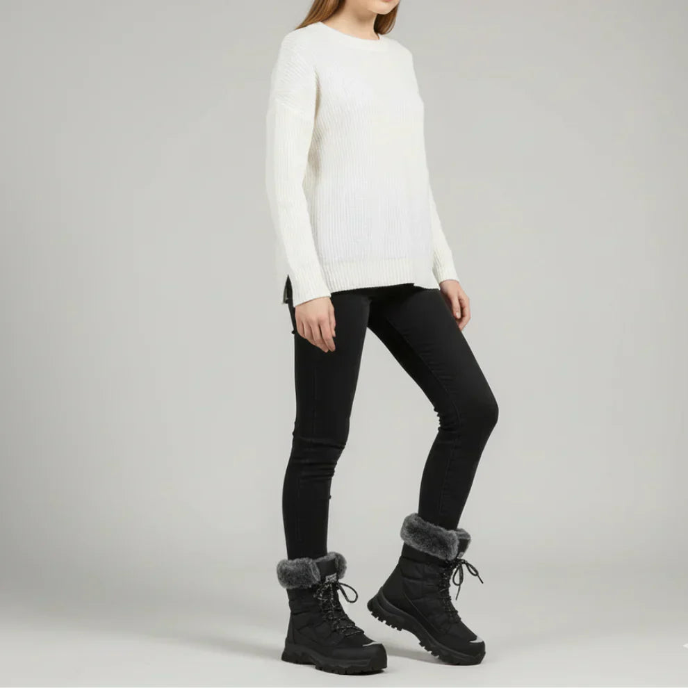 Wasserdichte winterstiefel für damen mit fellfutter – damen