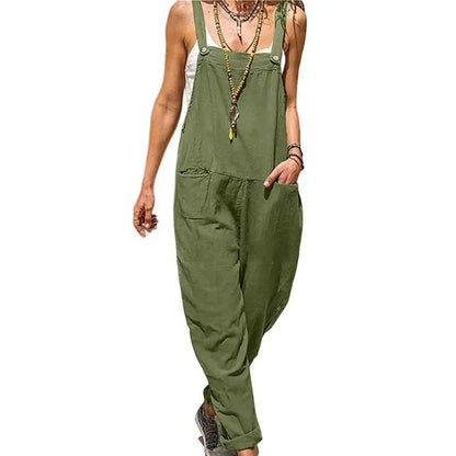 Beiger Leinen-Jumpsuit - Talia
