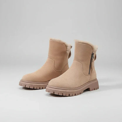 Winterstiefeletten für damen mit plateau und fellfutter – damen