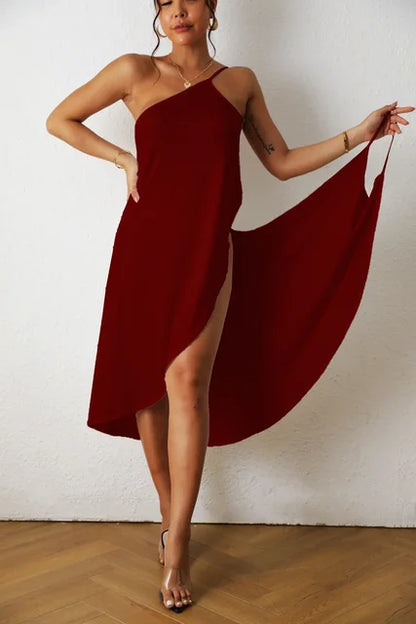 Nina - Korallenroter Strandkleid