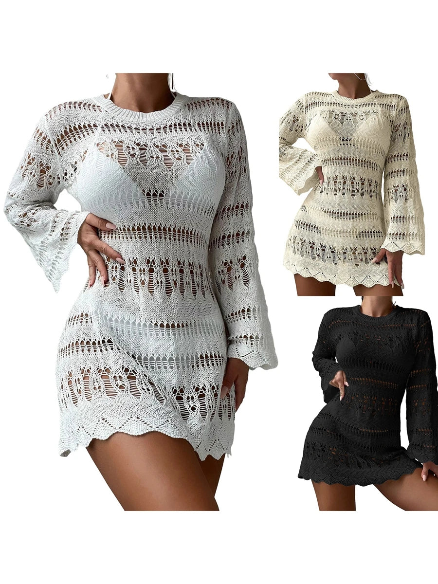 Sophie - Weißes Häkel-Strandkleid