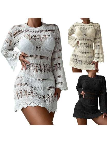 Sophie - Weißes Häkel-Strandkleid