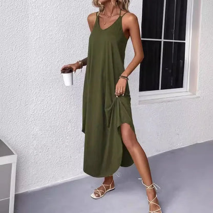 Sophia - Modernes Schwarzes Midikleid