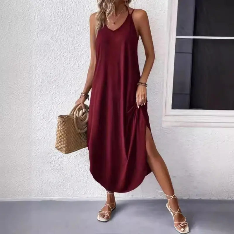 Sophia - Modernes Schwarzes Midikleid