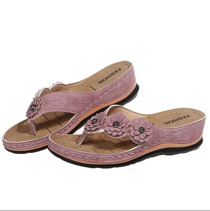 Fiona - Blumenschmuck Sommer-Sandalen Schwarz