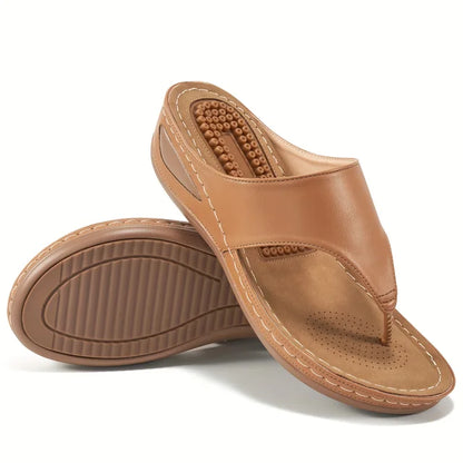 Marie - Bequeme Cognacfarbene Pantoletten