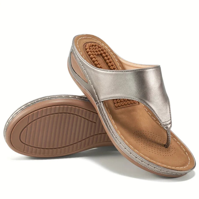 Marie - Bequeme Cognacfarbene Pantoletten