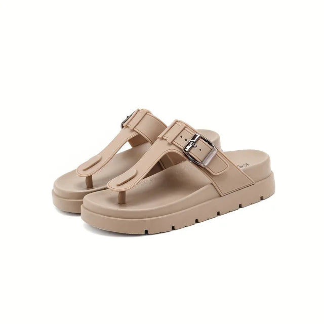 Lena - Rosafarbene Plateau-Sandalen