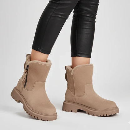 Winterstiefeletten für damen mit plateau und fellfutter – damen