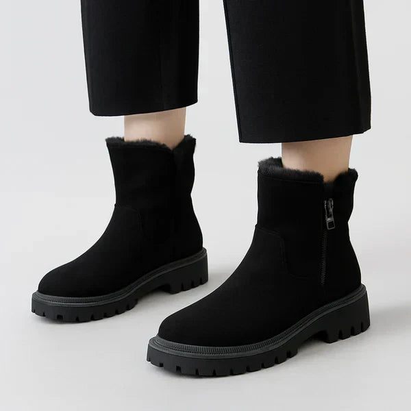 Winterstiefeletten für damen mit plateau und fellfutter – damen