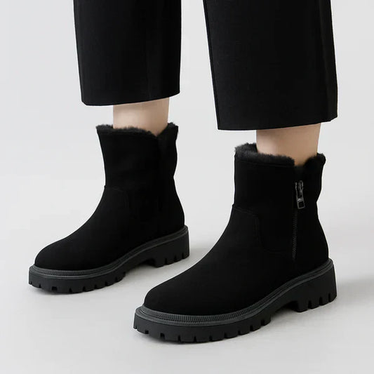 Winterstiefeletten für damen mit plateau und fellfutter – damen