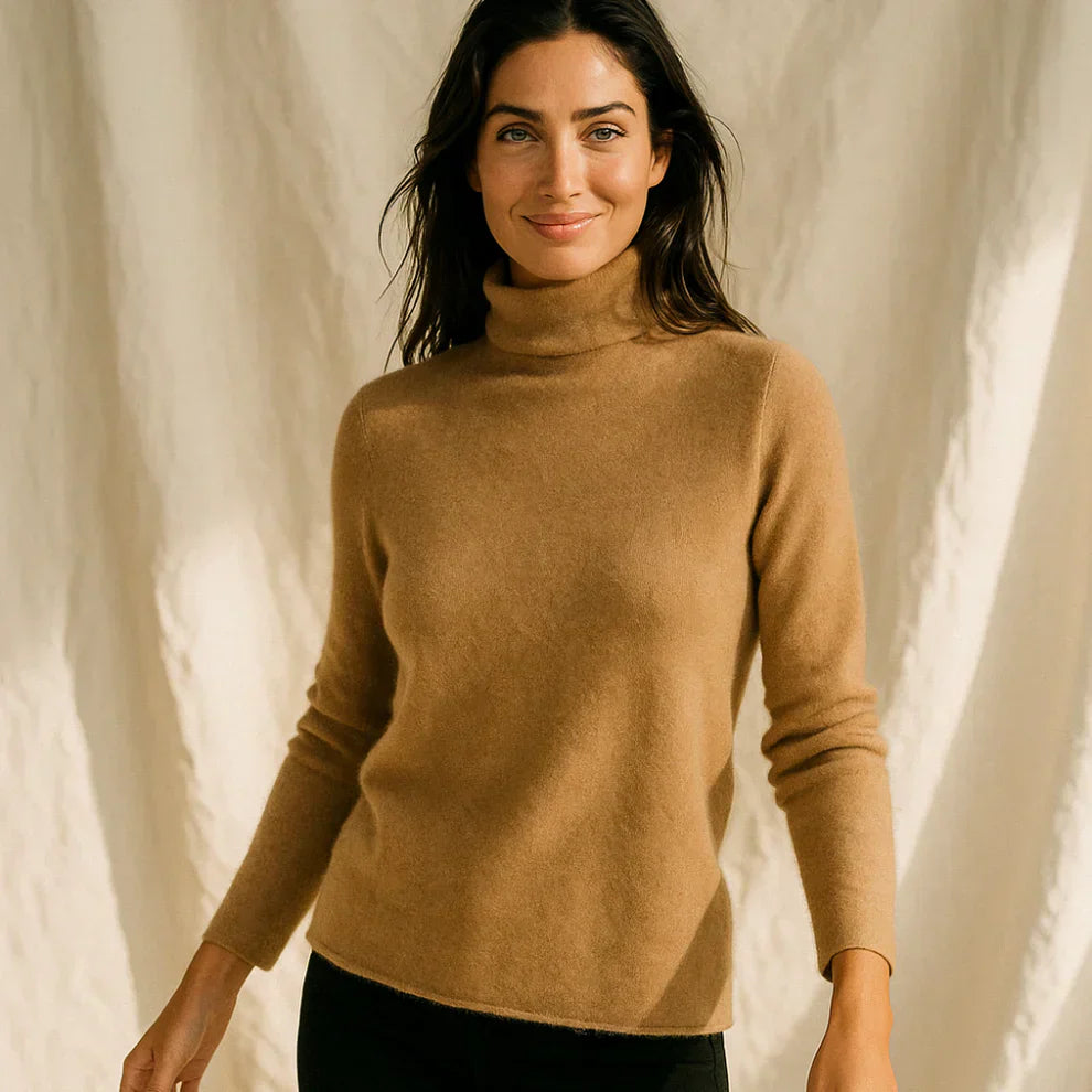 Damen-kaschmirpullover, schmal geschnitten, rollkragen – damen