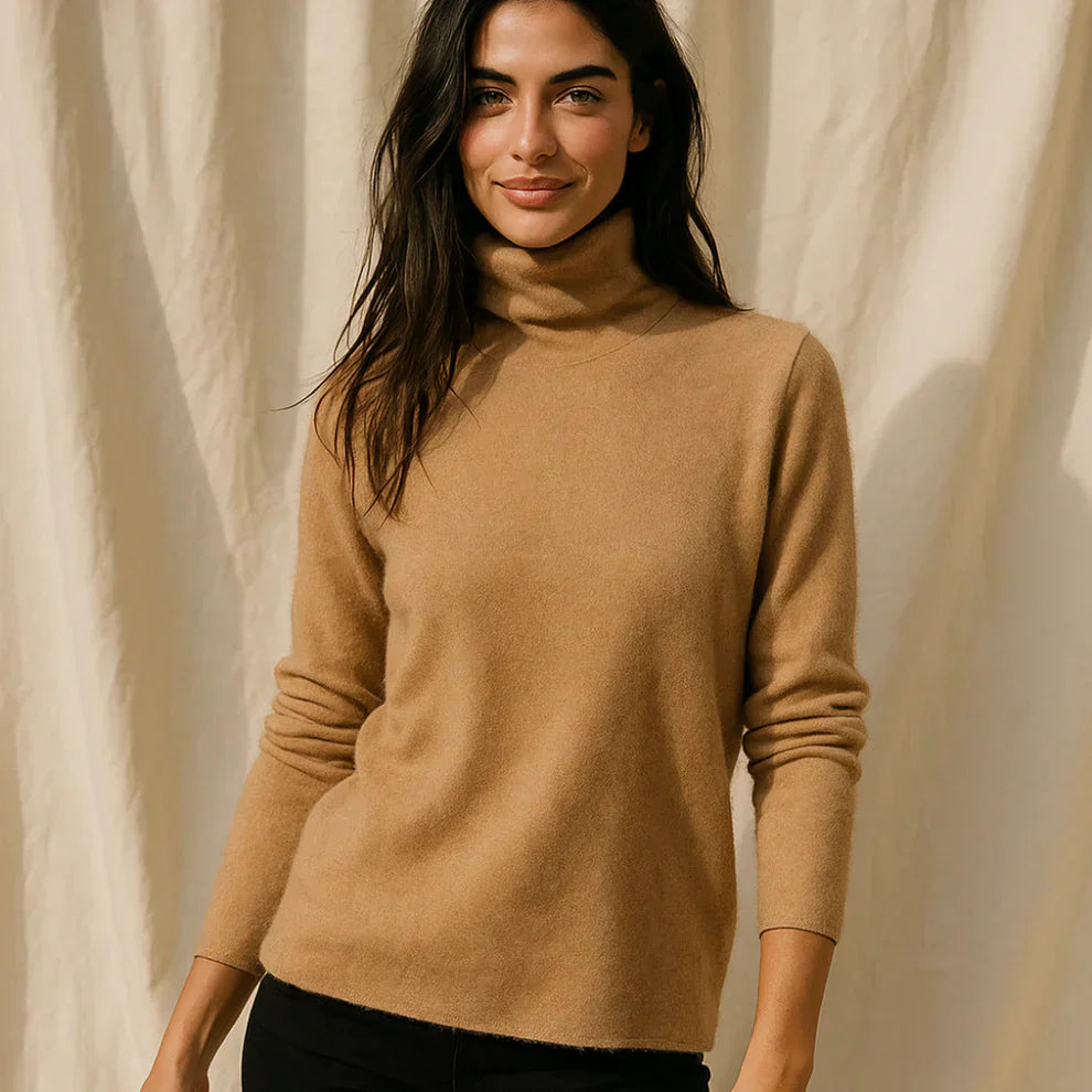 Damen-kaschmirpullover, schmal geschnitten, rollkragen – damen