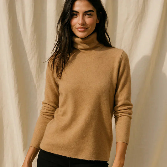 Damen-kaschmirpullover, schmal geschnitten, rollkragen – damen