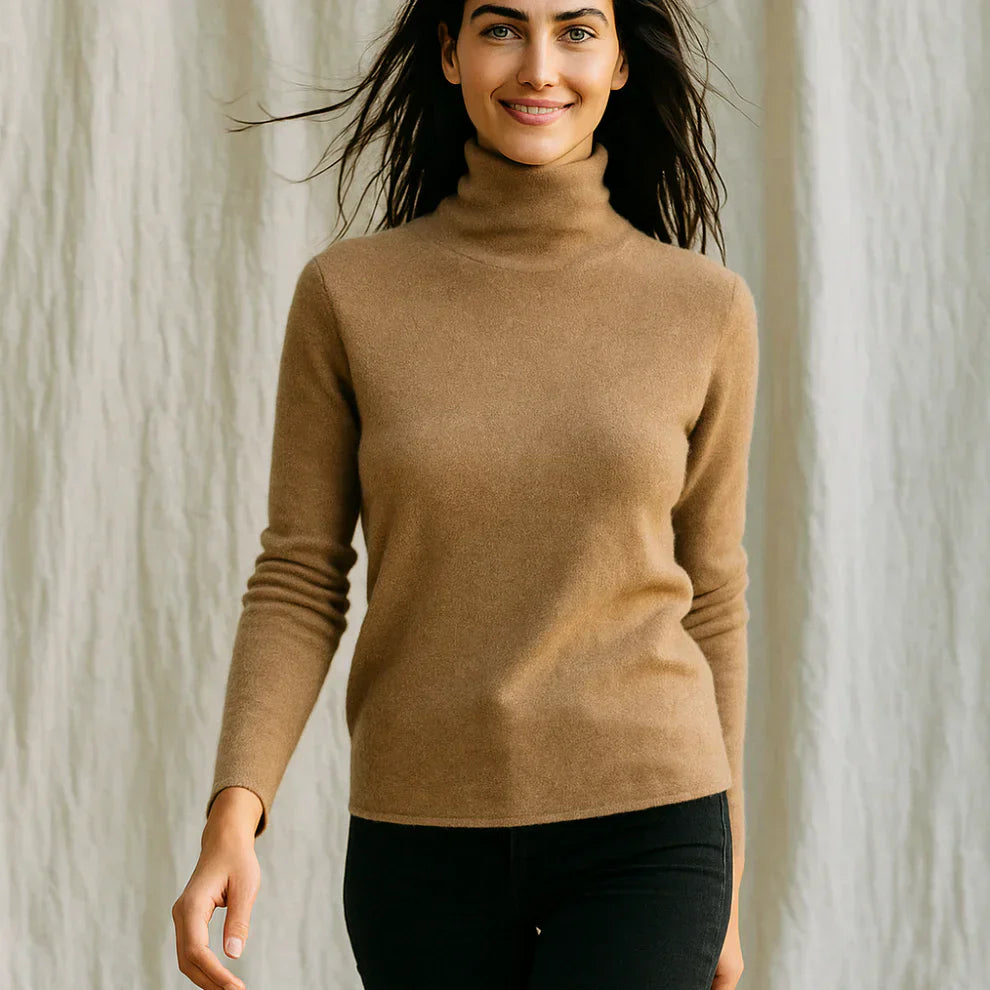 Damen-kaschmirpullover, schmal geschnitten, rollkragen – damen