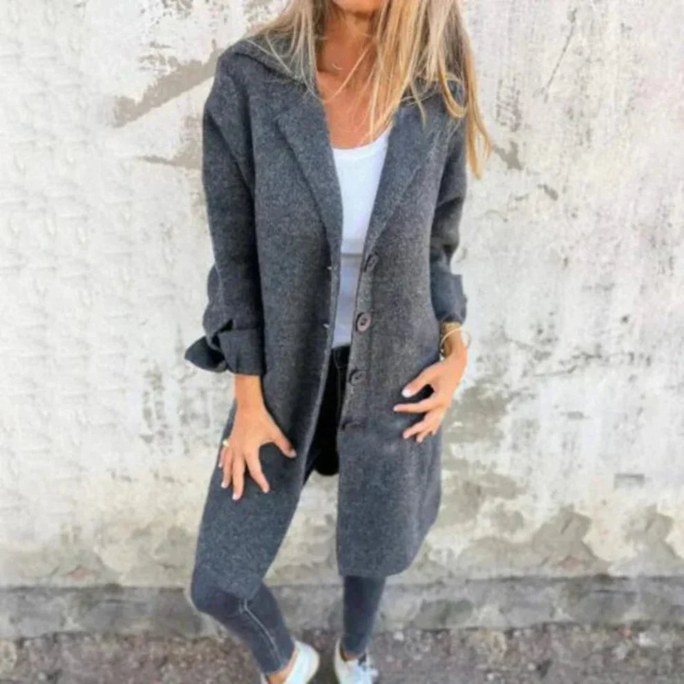Klassischer langer wollmantel für damen – damen