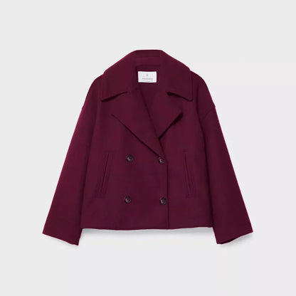 Schicke, kurze, doppelreihige freizeitjacke für damen