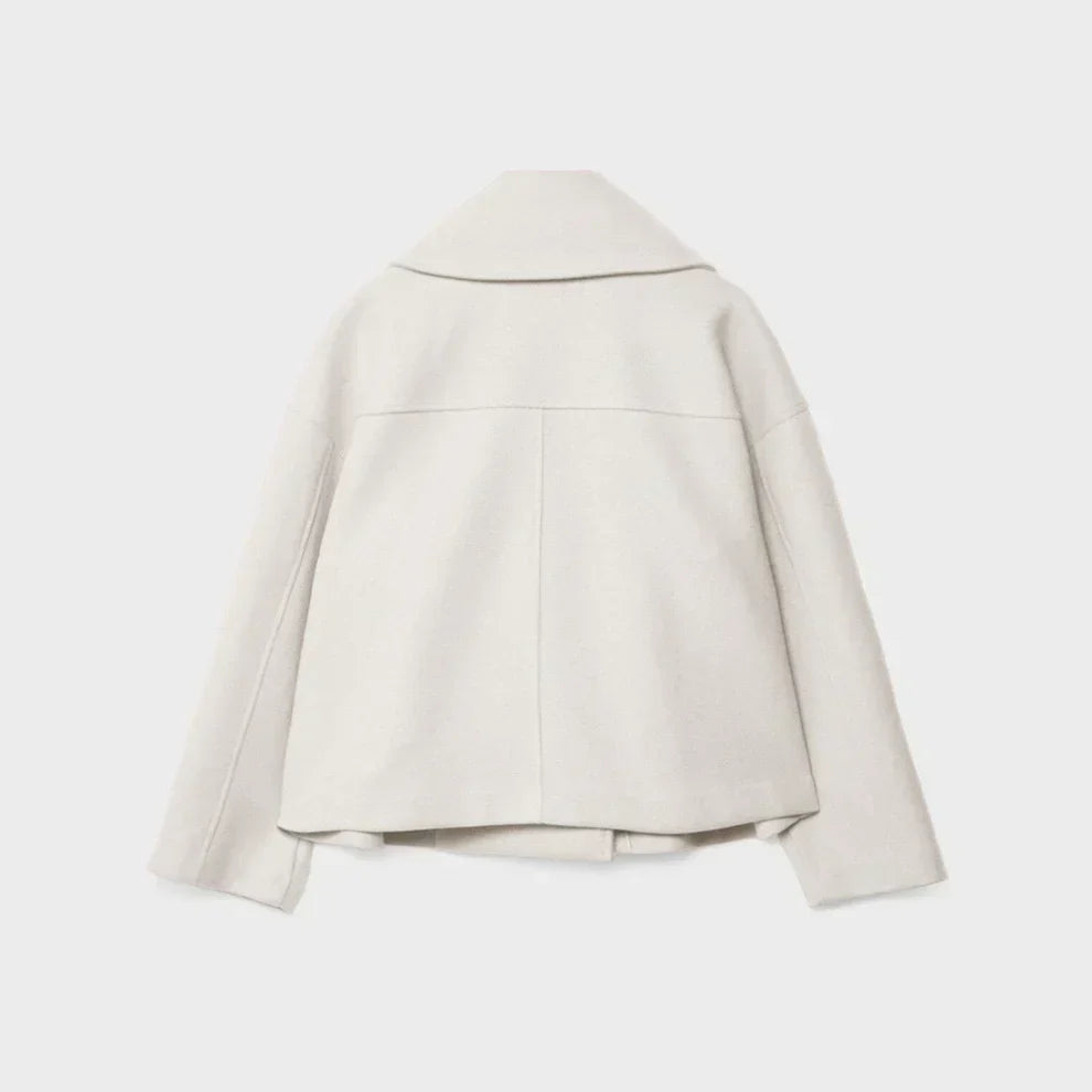 Schicke, kurze, doppelreihige freizeitjacke für damen