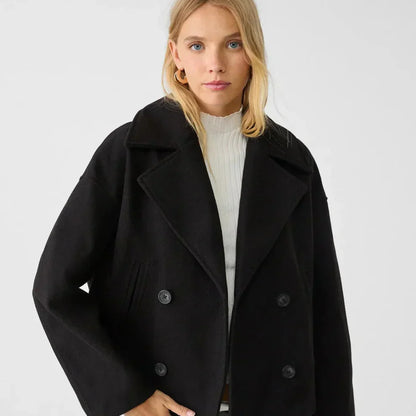 Schicke, kurze, doppelreihige freizeitjacke für damen