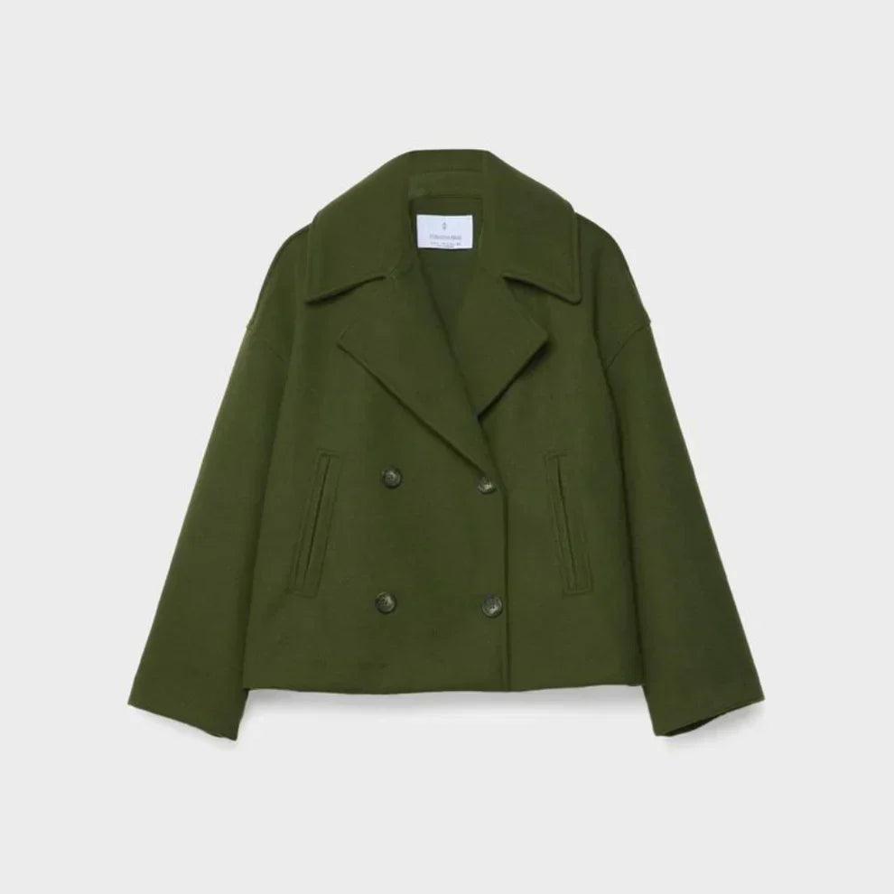 Schicke, kurze, doppelreihige freizeitjacke für damen