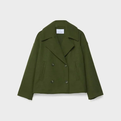 Schicke, kurze, doppelreihige freizeitjacke für damen